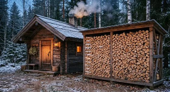 Укладка дров в Хорлове, улица Зелёная, 44